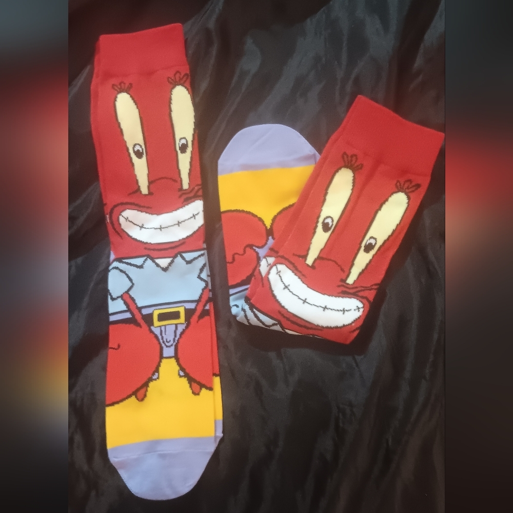 2 Pair Socks - Mr Krabs  (NWOT)